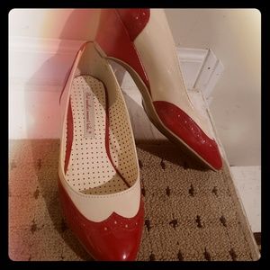 B.A.I.T. Red Oxford Kitten Heels